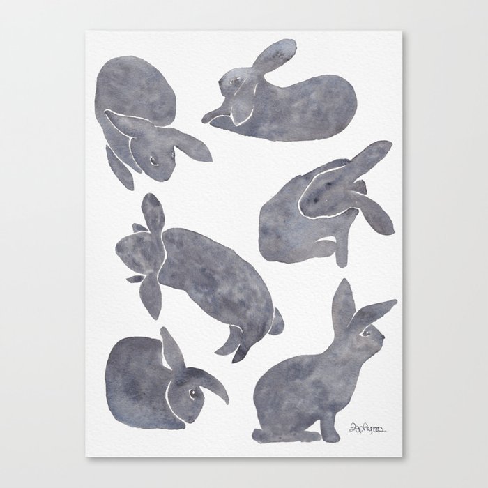 Bunny Poses Canvas Print