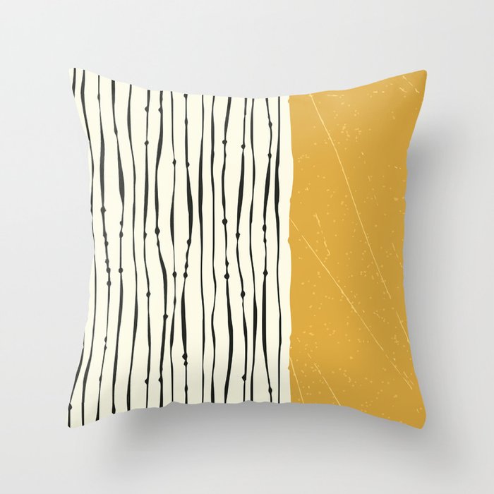 Gold Zebra Stripes Throw Pillow