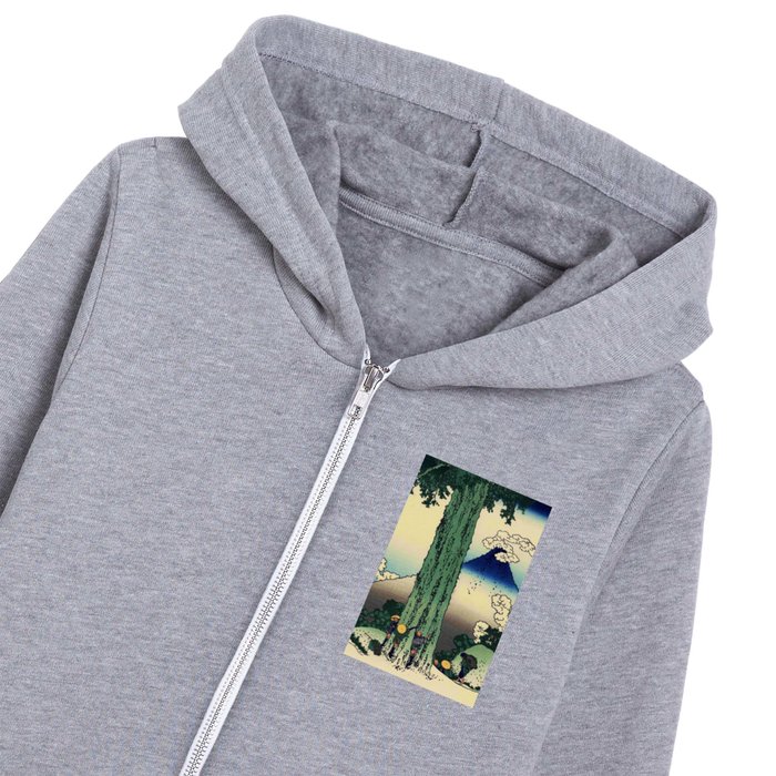 Hokusai -36 views of the Fuji 16 Mishima pass in Kai province Kids Zip Hoodie