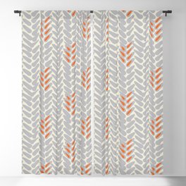 Orange and Grey Wheat Pattern Blackout Curtain