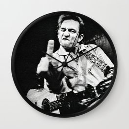 Johnny Cash Flipping the Bird Premium Paper Poster Wall Clock