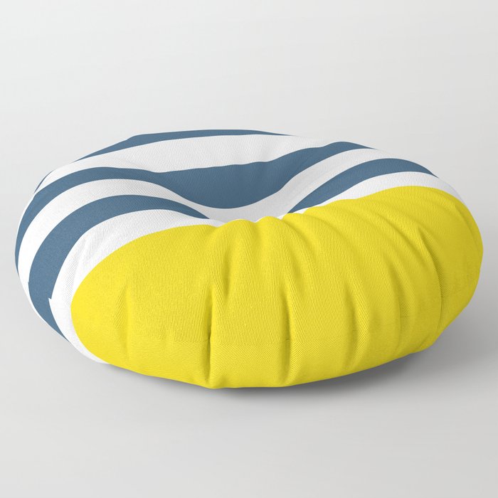 Navy and yellow stripes Floor Pillow