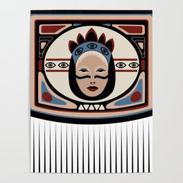 The Tlingit ethnic ornaments woman face  Poster