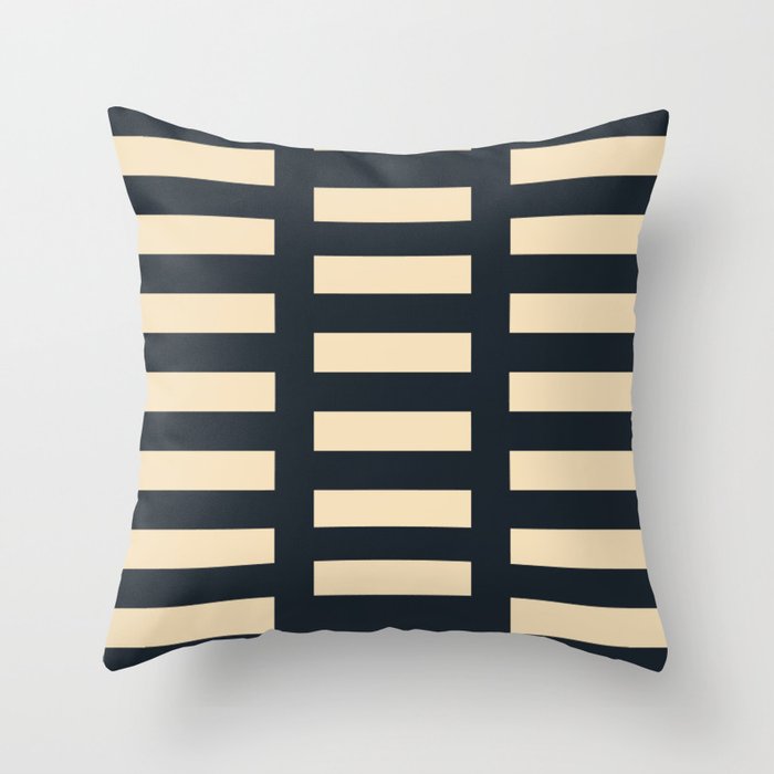 Irregular Stripes blue and cream Throw Pillow