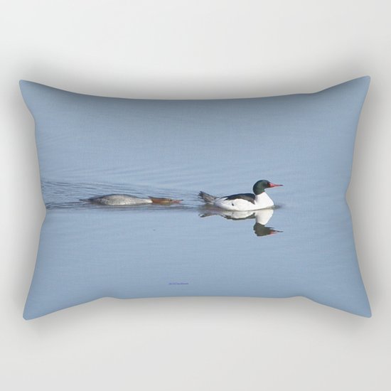Mergansers on the Kenai Rectangular Pillow