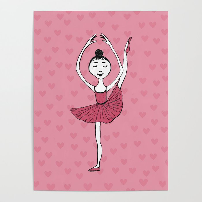 Ballet girl pink battement Poster