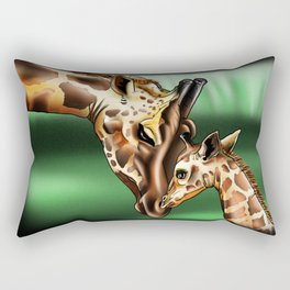 Nurturing Giraffes Rectangular Pillow