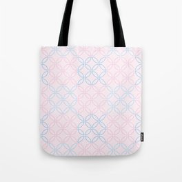 Pastel Four Leaf cement circle tile. Geometric circle decor pattern. Digital Illustration background Tote Bag