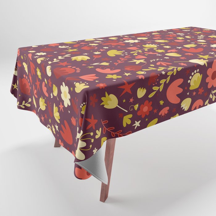 Meadow Magic - Gold & Crimson Tablecloth