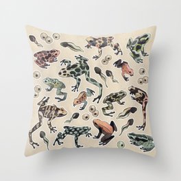 Frog pattern Throw Pillow