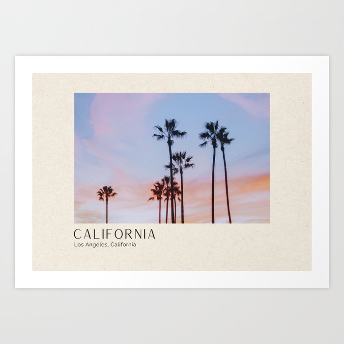 palm trees sunset xiv (2) / los angeles, california Art Print