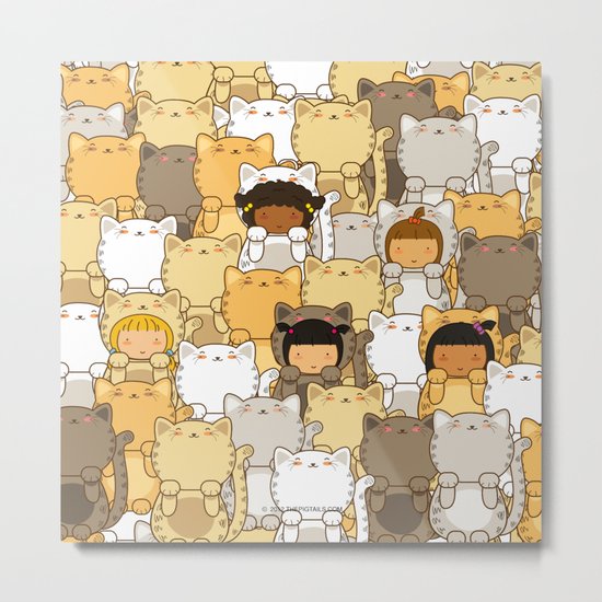 Lucky Cats Metal Print