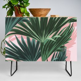 Pink and green palm trees Credenza