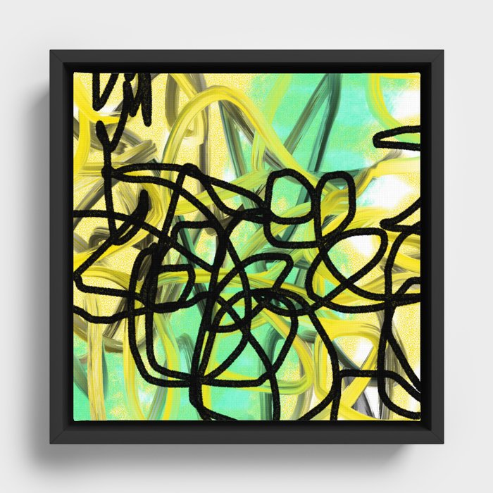 Abstract expressionist Art. Abstract Painting 4. Framed Canvas