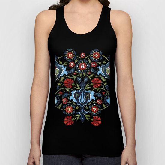 Tile with Carnations Unisex Tank Top