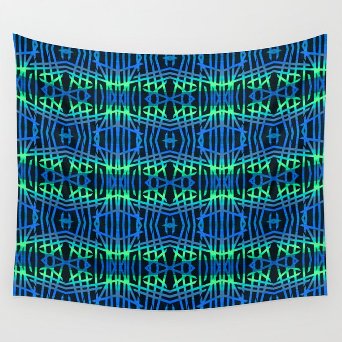 All Together Blue Wall Tapestry