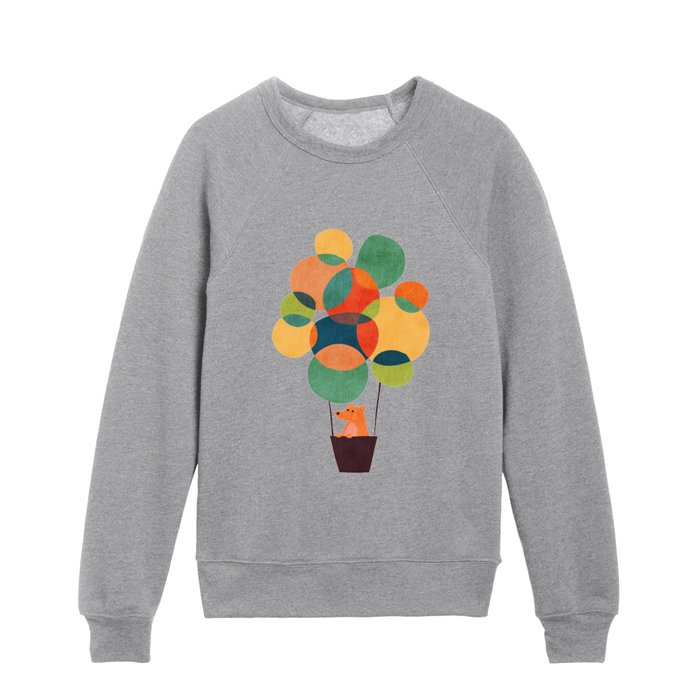 Whimsical Hot Air Balloon Kids Crewneck