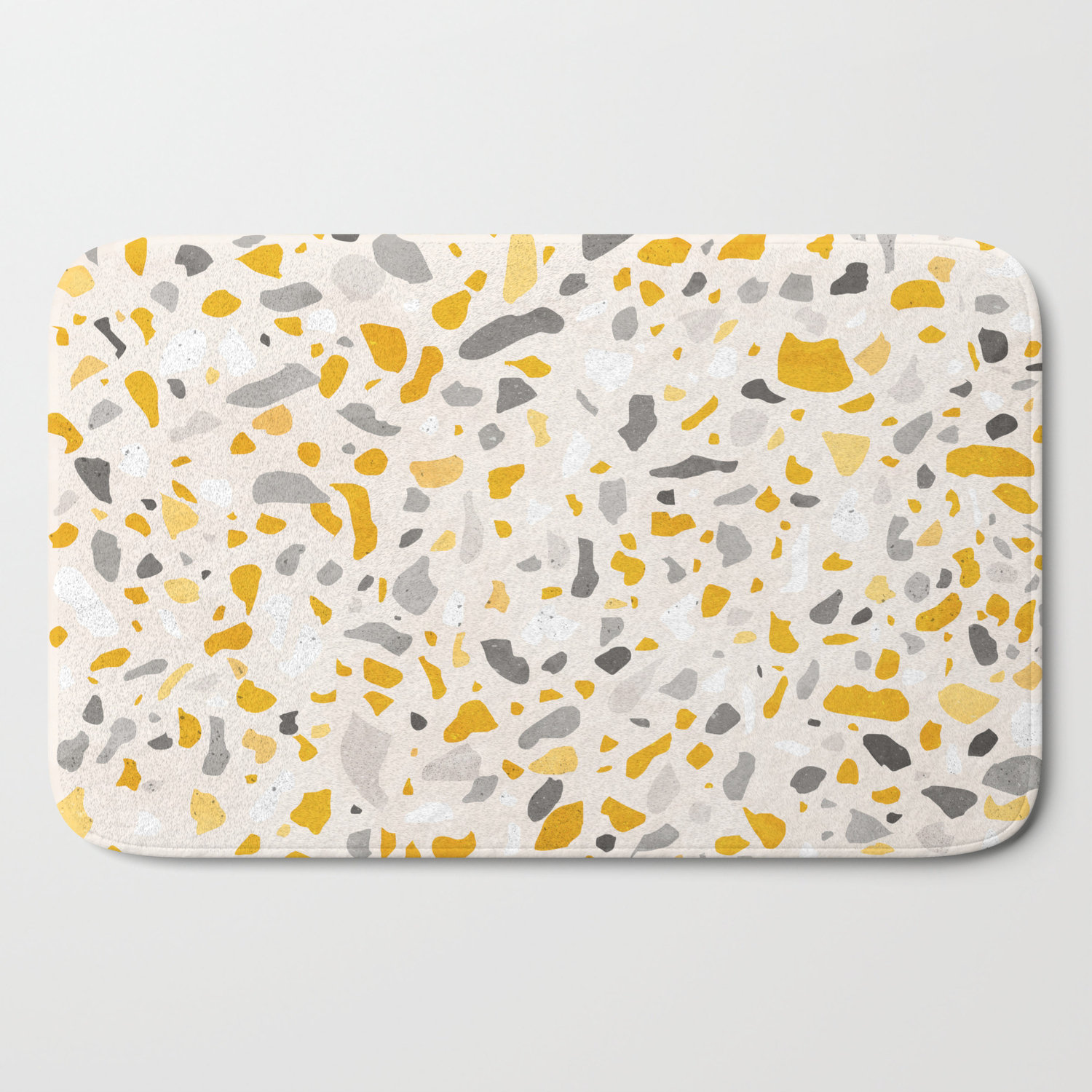 Terrazzo Memphis Vintage Mustard Yellow White Grey Black Bath Mat By Sylvaincombe Society6  yellow grey gray ombre fade chevron zigzag pattern bath towel set. terrazzo memphis vintage mustard yellow white grey black bath mat by sylvaincombe
