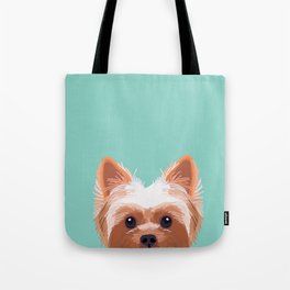 Yorkshire Terrier dog portrait pink cute art gifts for yorkie dog breed lovers Tote Bag