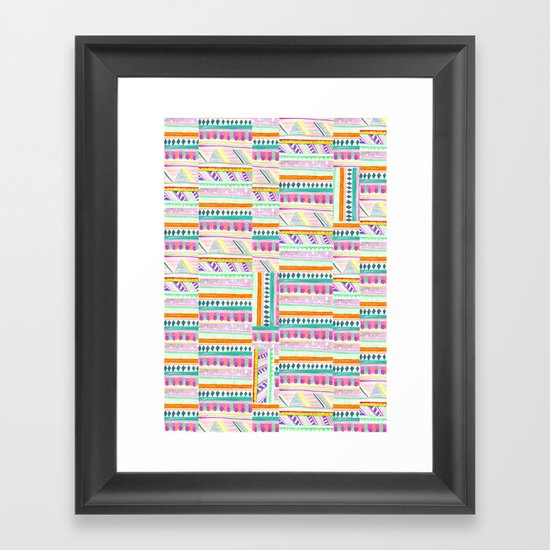 multicoloured AZTEC + Framed Art Print