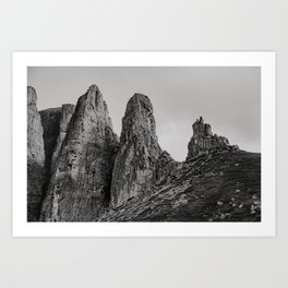 Mountain peaks landscape - Dolomites Itally Alps Europe l Nature travel photography photo print Art Print