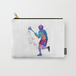 Lacrosse Boy Colorful Watercolor Art Sports Gift Carry-All Pouch