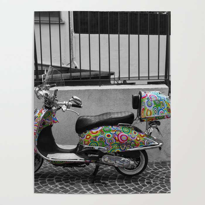 Cannes French Riviera Vintage Scooter Photography Poster by Emmanuel