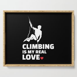 I love climbing Stylish climbing silhouette design for all mountain and climbing lovers. Serving Tray