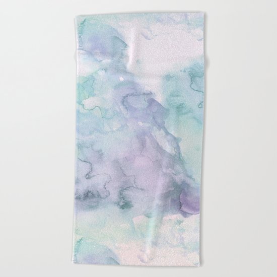 Pastel modern purple lavender hand painted watercolor wash Beach Towel
