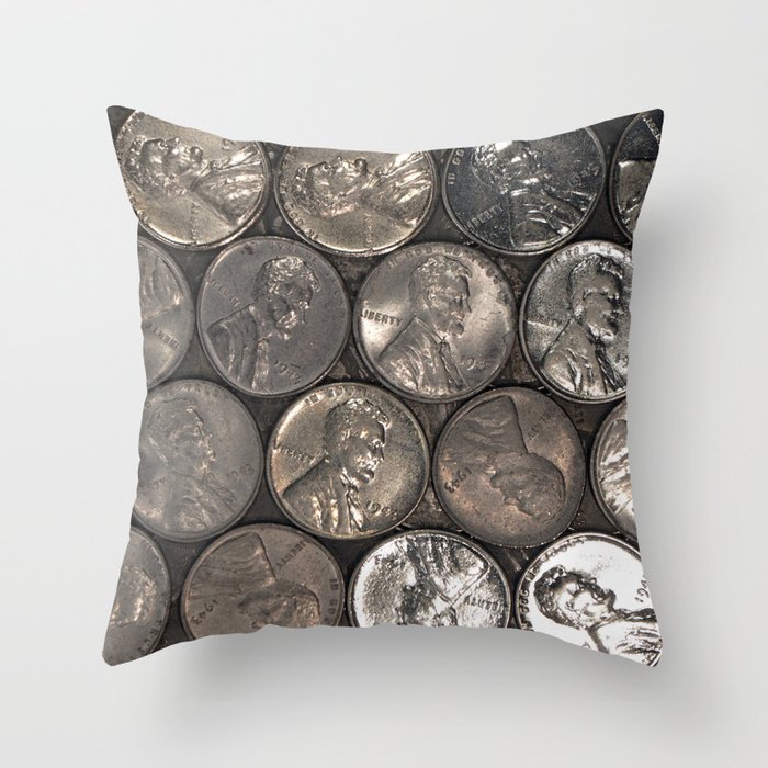 Watercolor 1943 brite wheat penny 02 Throw Pillow