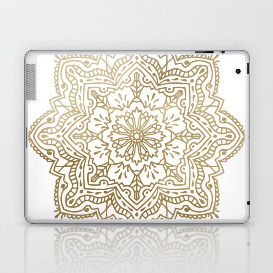Mandala - Sepia Gray pattern 3 Laptop & iPad Skin