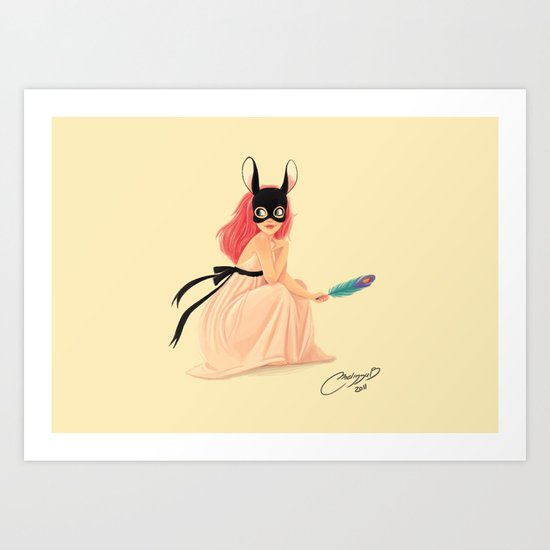 bunny mask Art Print