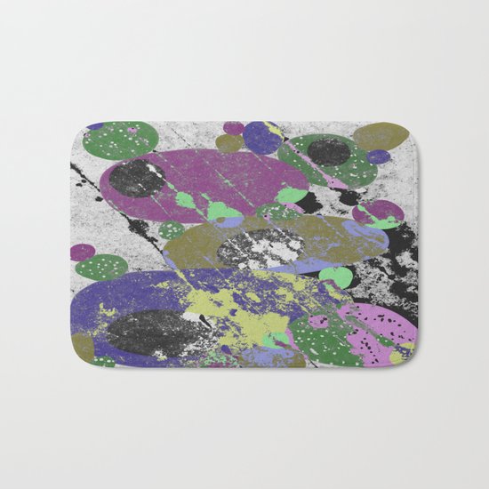 Stack Em Up! - Abstract, textured, pastel coloured artwork Bath Mat