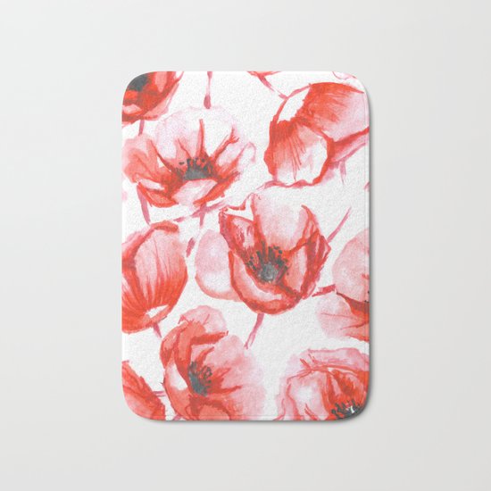 Flora Poppy Bath Mat