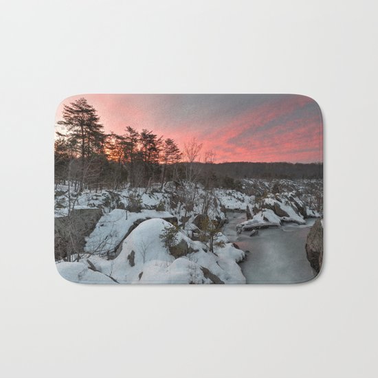 Great Falls Winter Twilight Bath Mat
