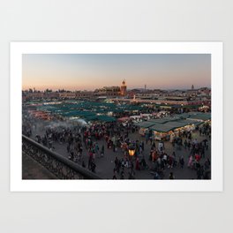 Marrakech Medina at Dusk - Jemaa el-Fna Art Print