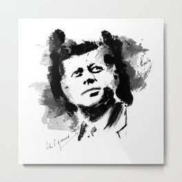 John F. Kennedy JFK Metal Print | Black and White, Abstract, Political 
