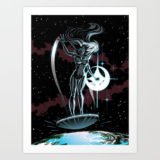 Lady Surfer Art Print