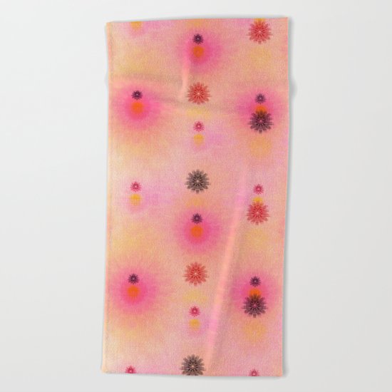 flower power happiness Beach Towel
