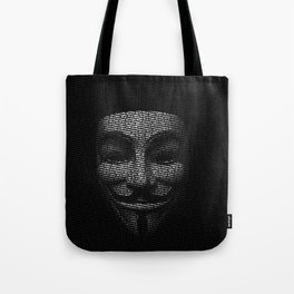V per Vendetta Guy Fawkes Typography Tote Bag