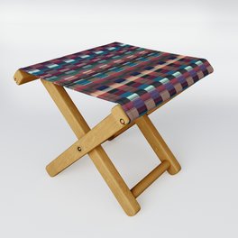 Dark Colorful And Moody Check Pattern Folding Stool