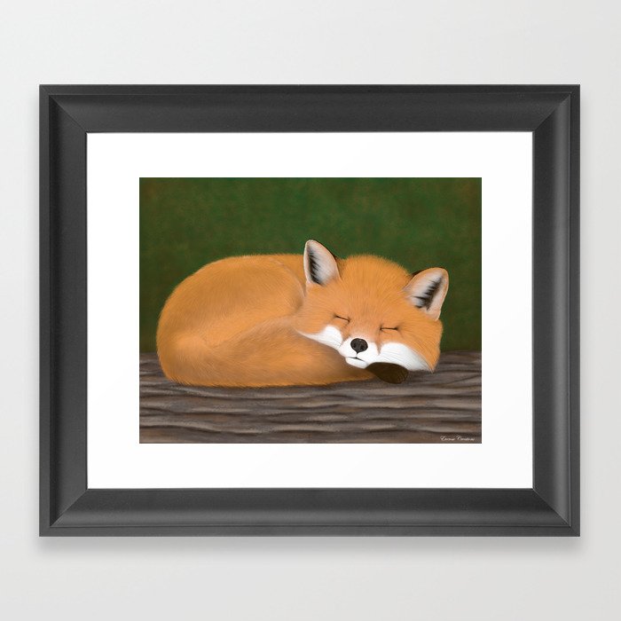 Sleeping Fox Framed Art Print