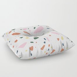 <Birds & Paper> Terrazzo Seamless Patterns 09 - Colorful, Beige, Pop of color, Pink Floor Pillow