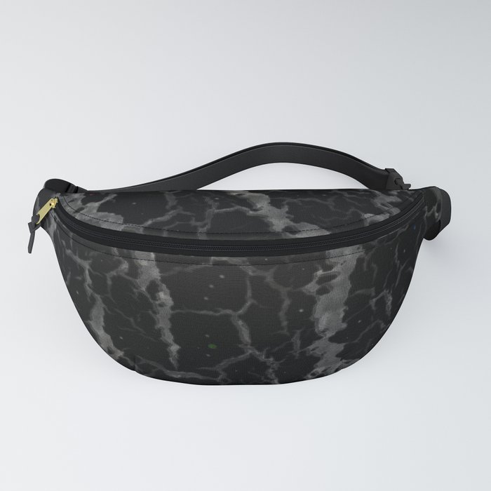 Cracked Space Lava - Glitter Black Fanny Pack