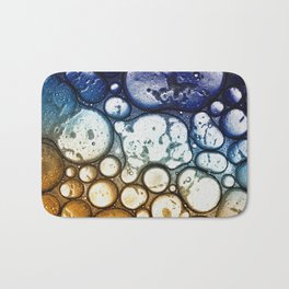 Oil on Water Bubble Drops Abstract I Bath Mat | Soothing, Photo, Oil, Merged, Copper, Droplets, Waterbubble, Air, Scorch, Liquid 