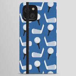 Golfing Pattern (Blue) iPhone Wallet Case