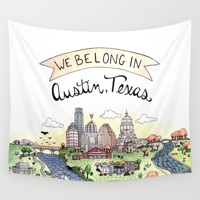 We Belong in Austin Wall Tapestry