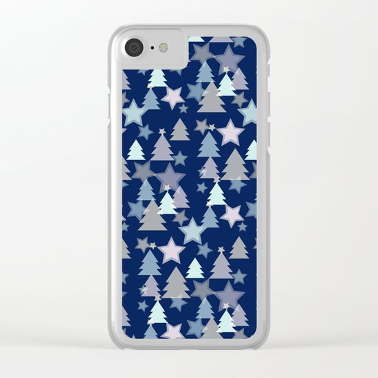 Christmas Landscape blue Clear iPhone Case