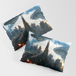 Postcards from the Future - Alien Metropolis Pillow Sham