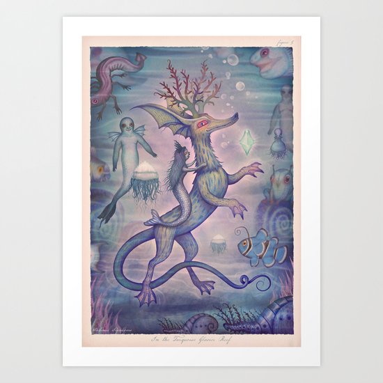 In the Turquoise Glacier Reef Art Print